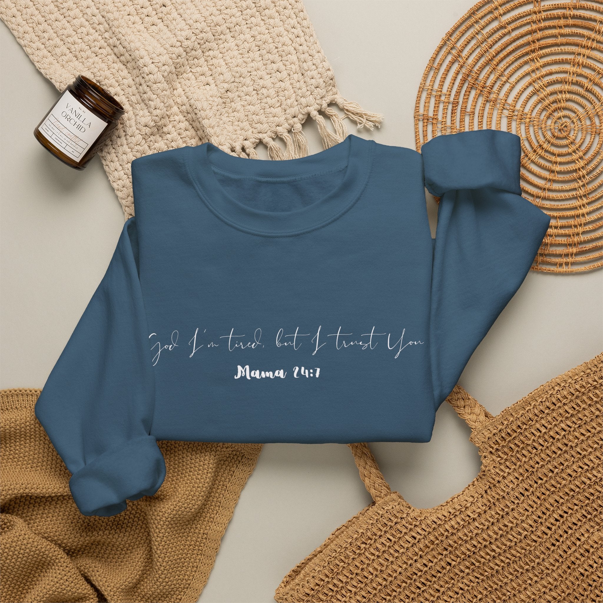God I'm Tired But I Trust You Crewneck Sweatshirt