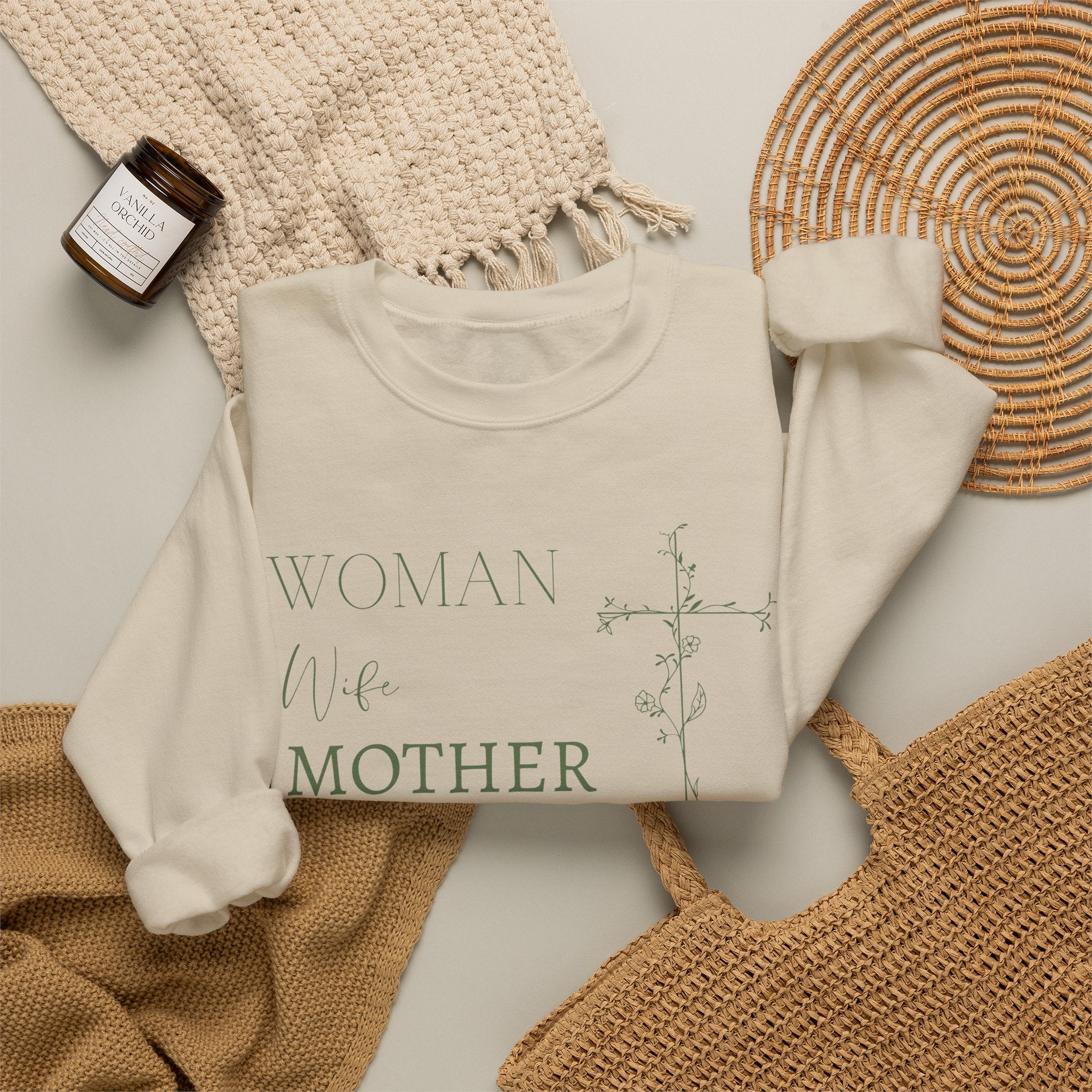 Woman, Wife, Mother, Daughter of God Crewneck Sweatshirt