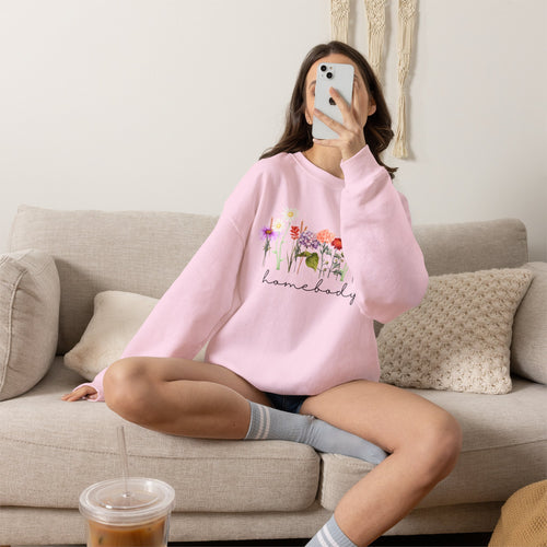 Floral Homebody Womens Crewneck Sweatshirt