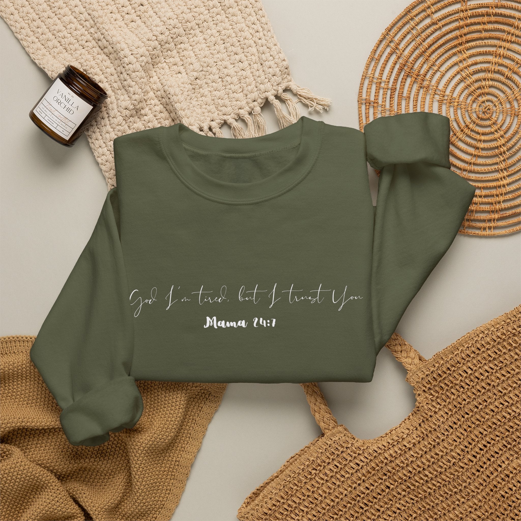 God I'm Tired But I Trust You Crewneck Sweatshirt