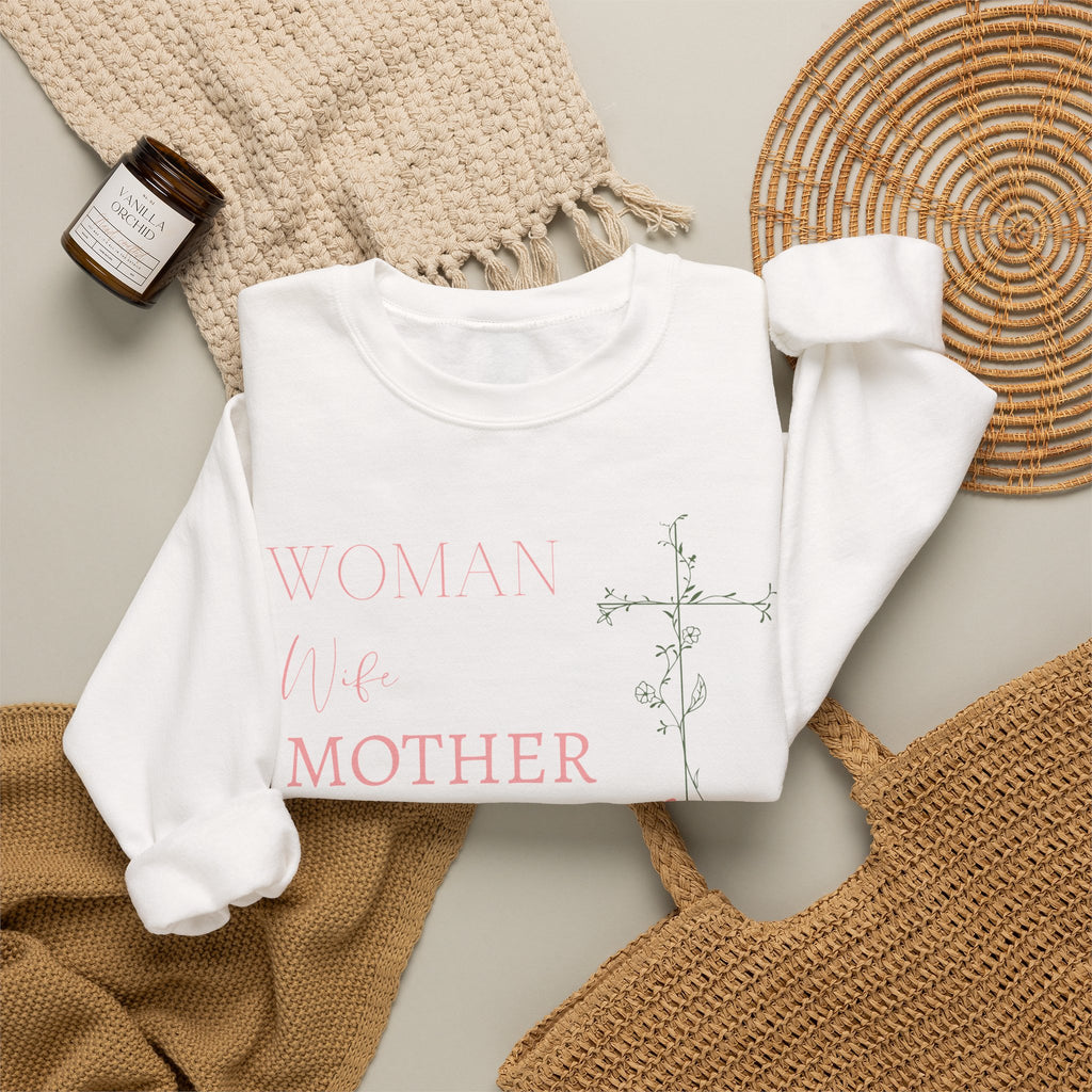 Woman, Wife, Mother, Daughter of God Crewneck Sweatshirt