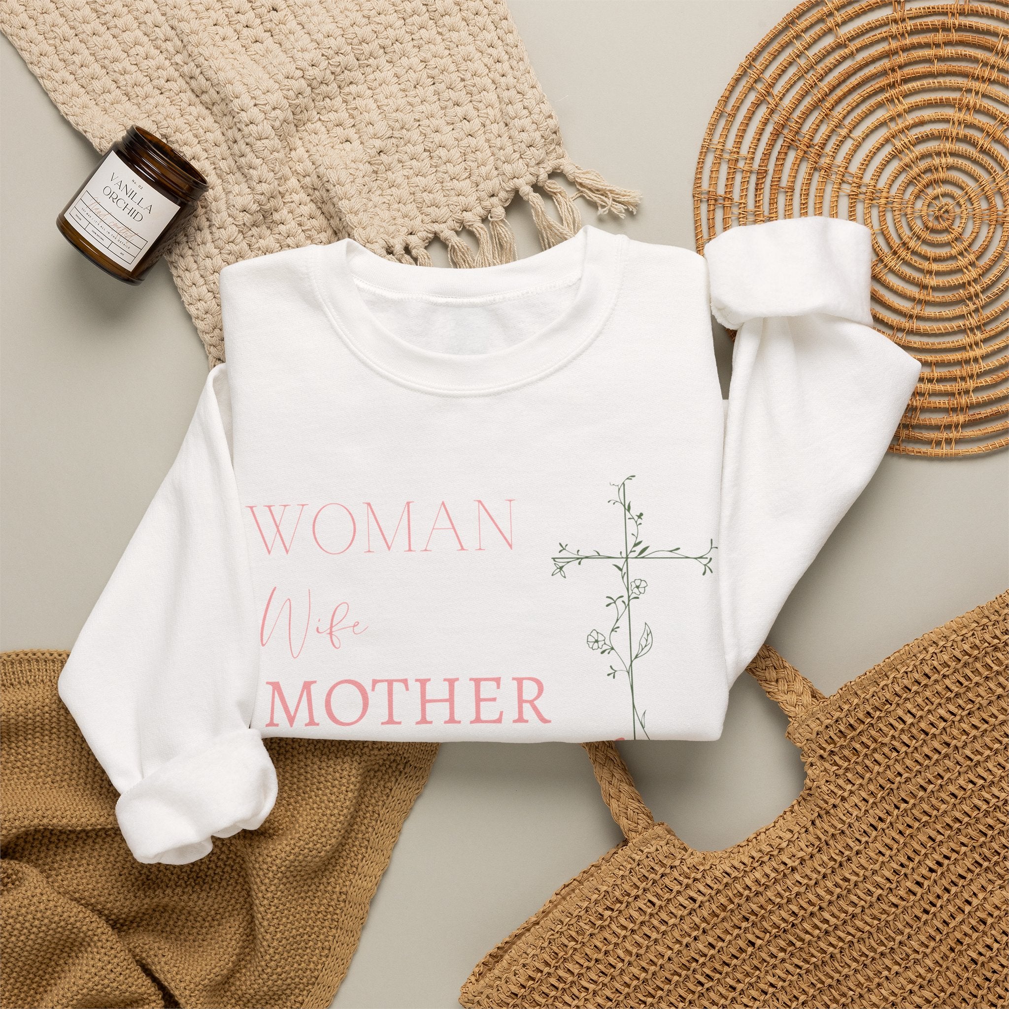 Woman, Wife, Mother, Daughter of God Crewneck Sweatshirt
