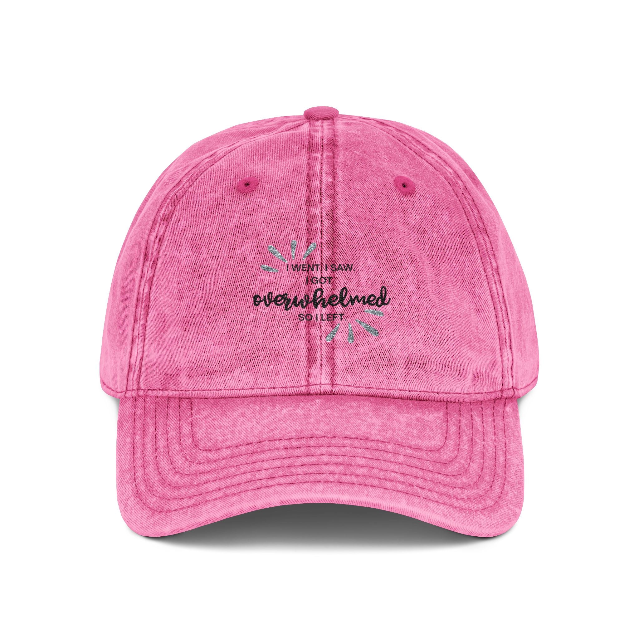 Overwhelmed Embroidered Vintage Hat