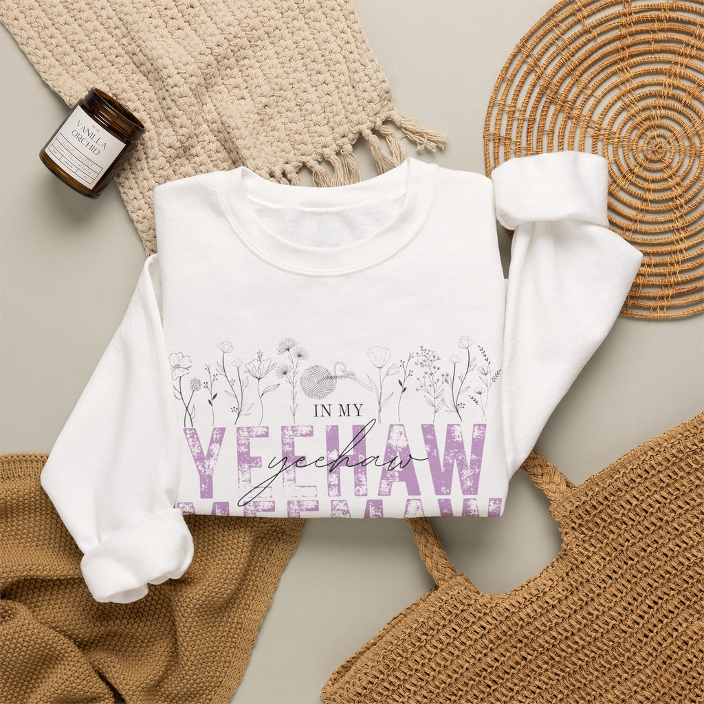 In My Yeehaw Meemaw Era Crochet Crewneck Sweatshirt