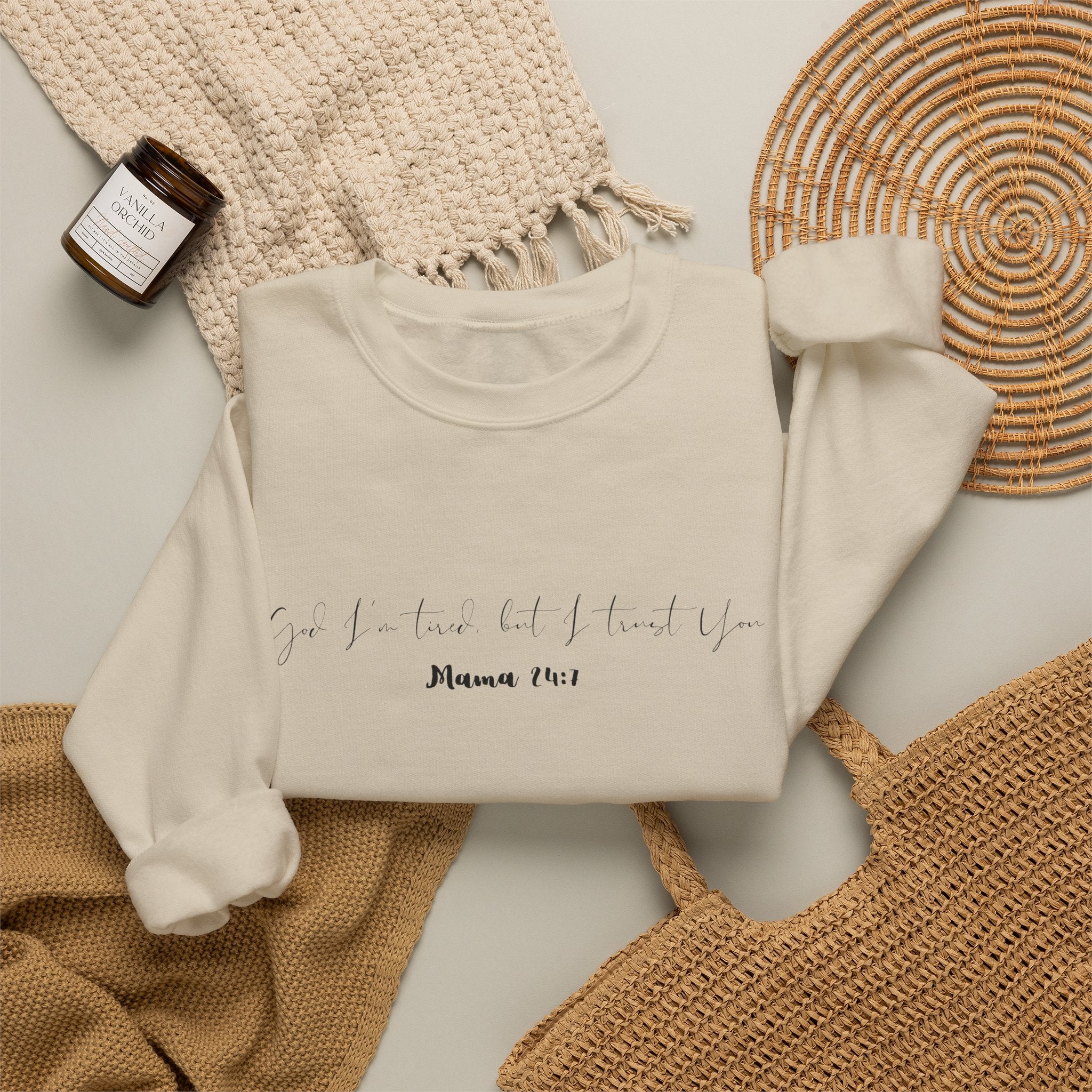 God I'm Tired But I Trust You Crewneck Sweatshirt