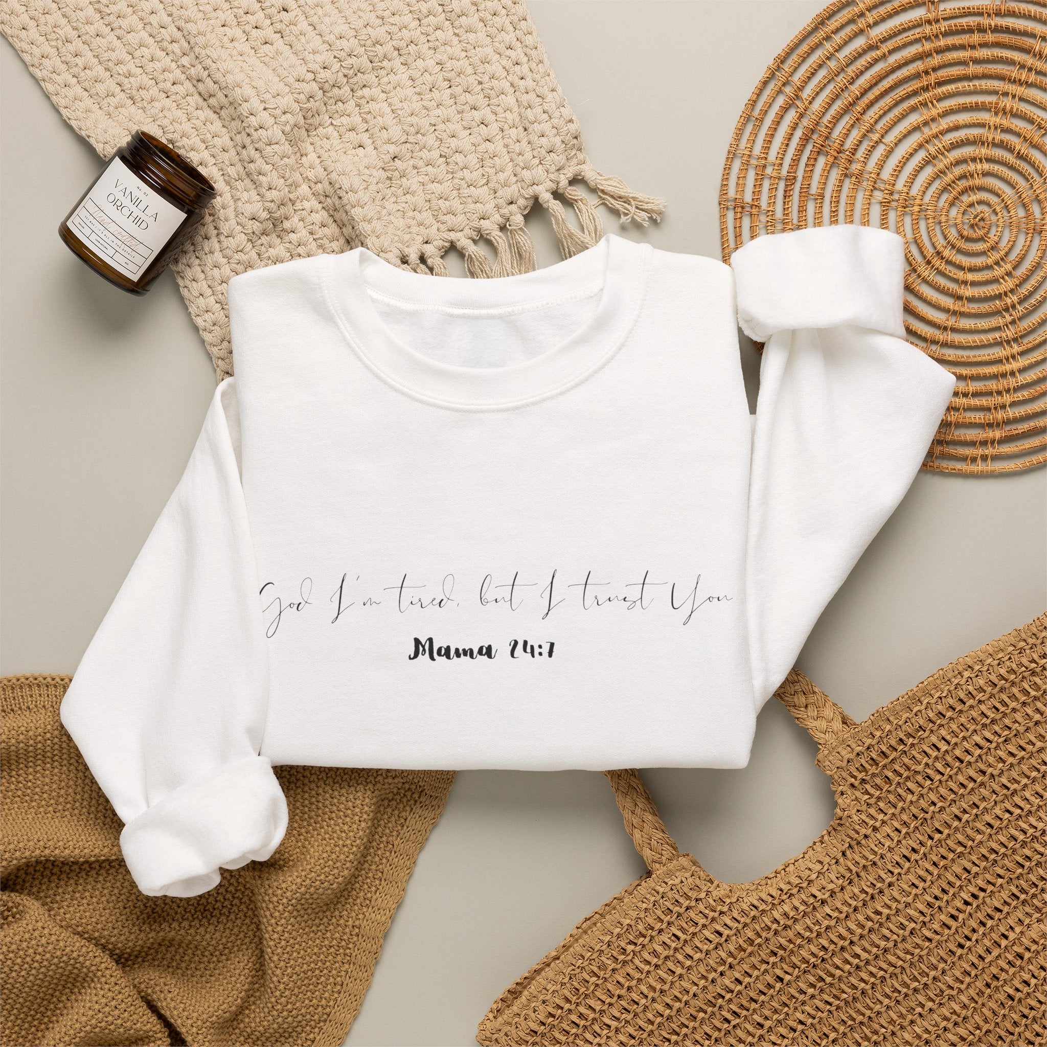 God I'm Tired But I Trust You Crewneck Sweatshirt