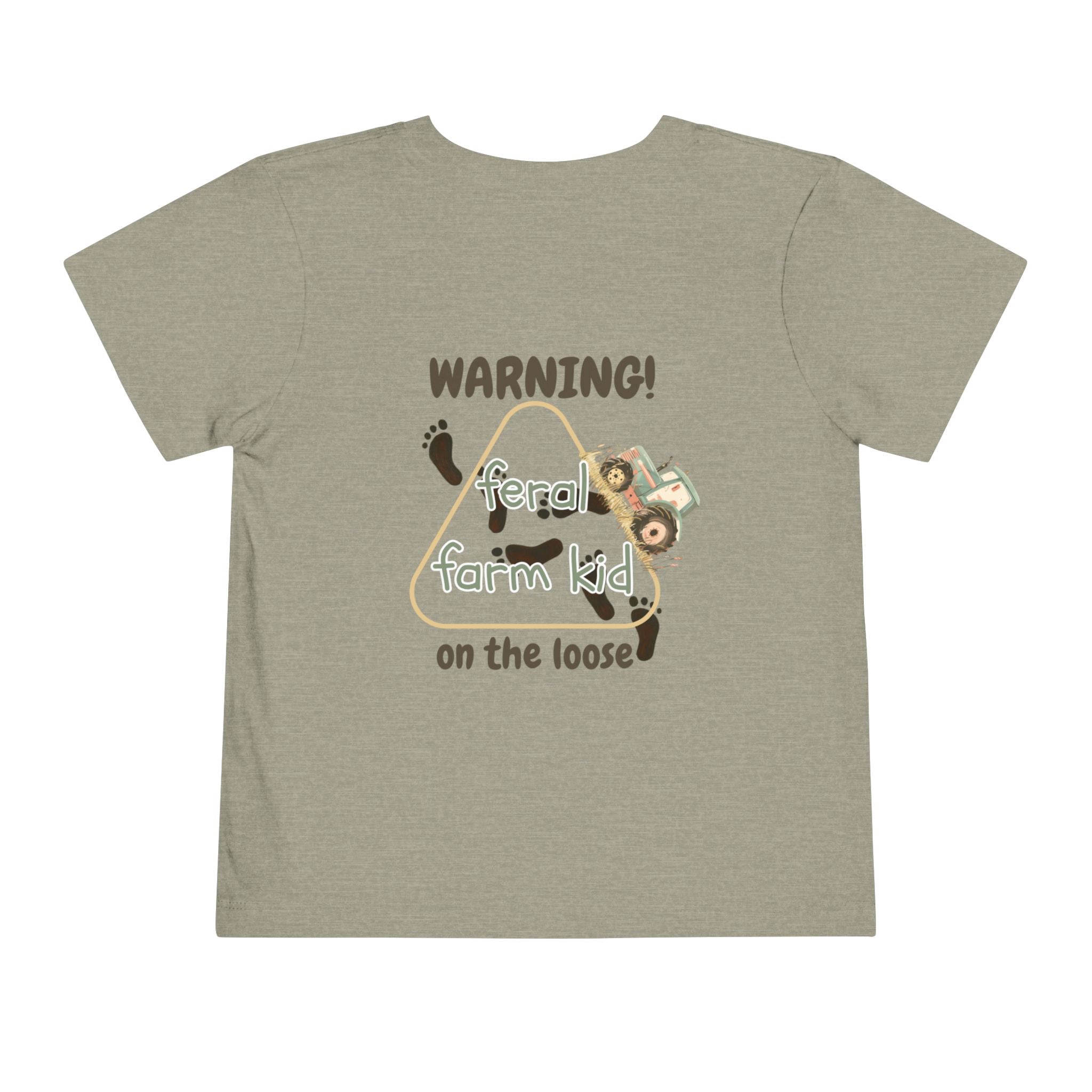 Warning Feral Farm Kid On The Loose Toddler Tshirt