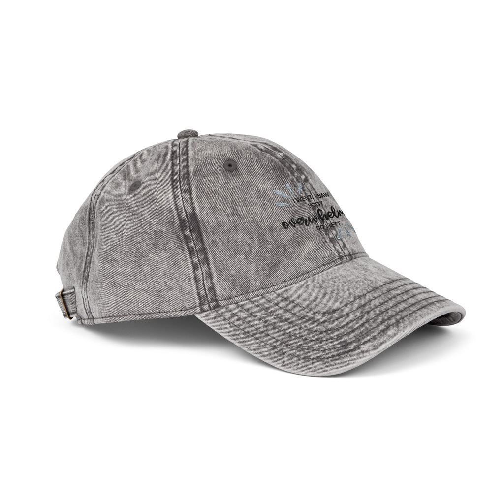 Overwhelmed Embroidered Vintage Hat