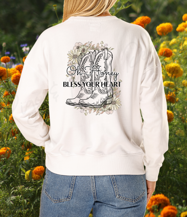 Oh Honey Bless Your Heart Womens Crewneck Sweatshirt