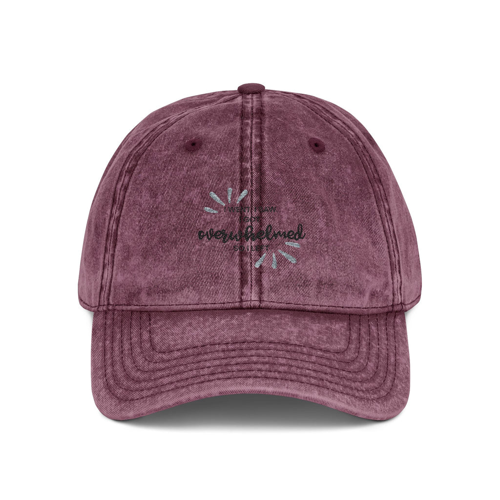 Overwhelmed Embroidered Vintage Hat