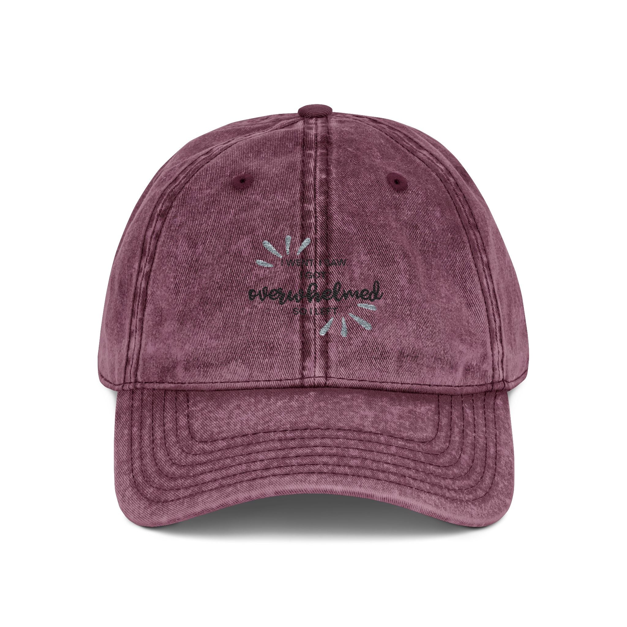 Overwhelmed Embroidered Vintage Hat