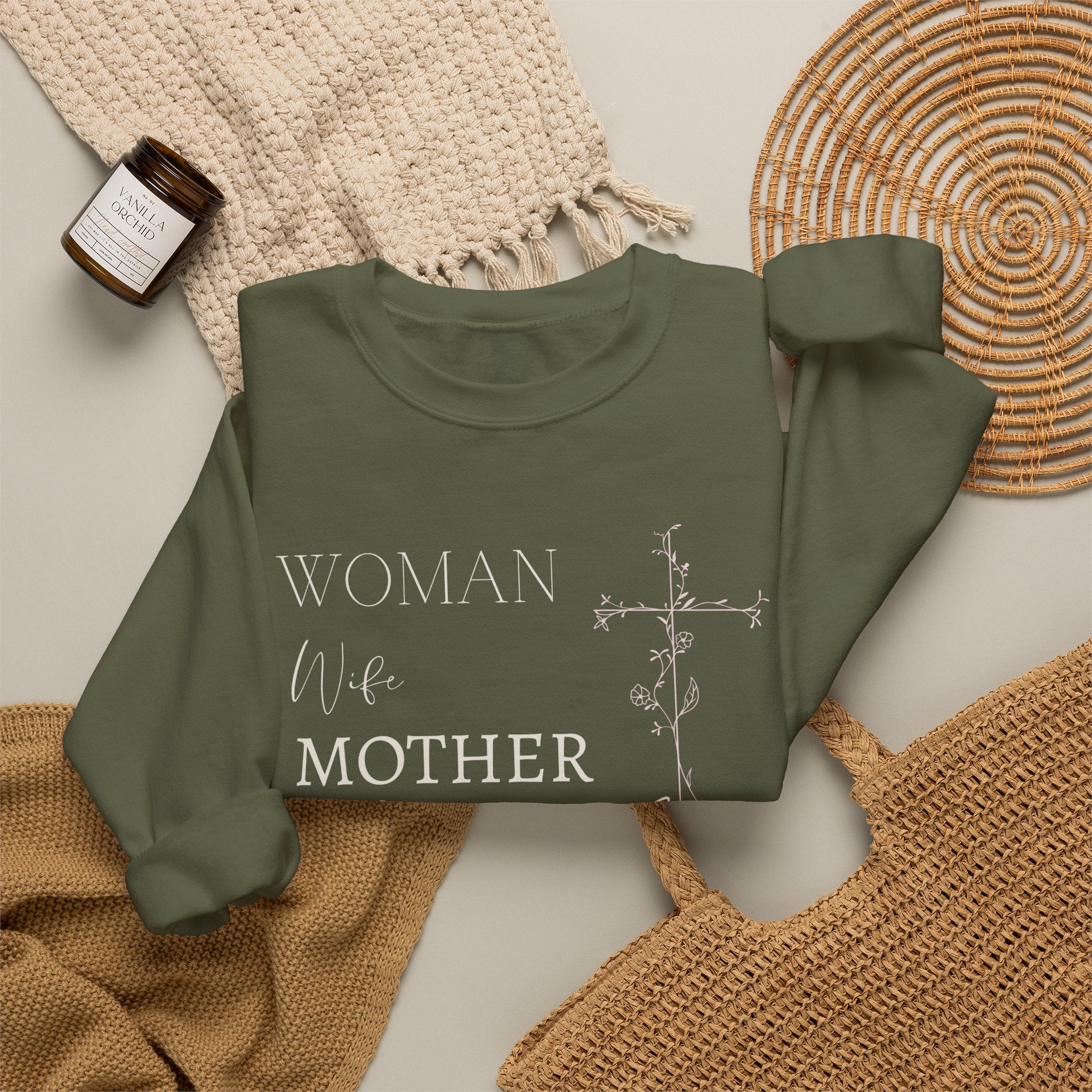 Woman, Wife, Mother, Daughter of God Crewneck Sweatshirt