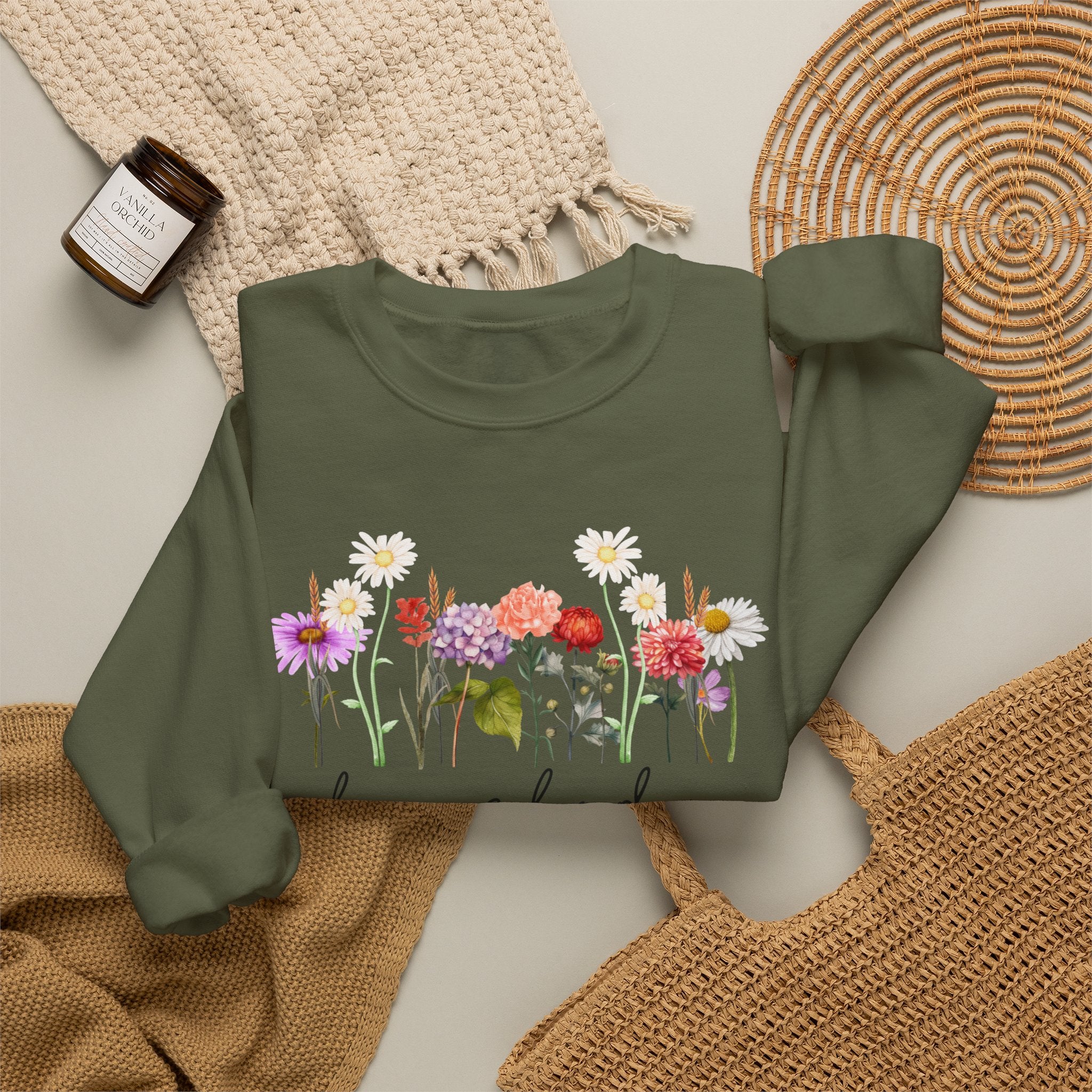 Floral Homebody Womens Crewneck Sweatshirt
