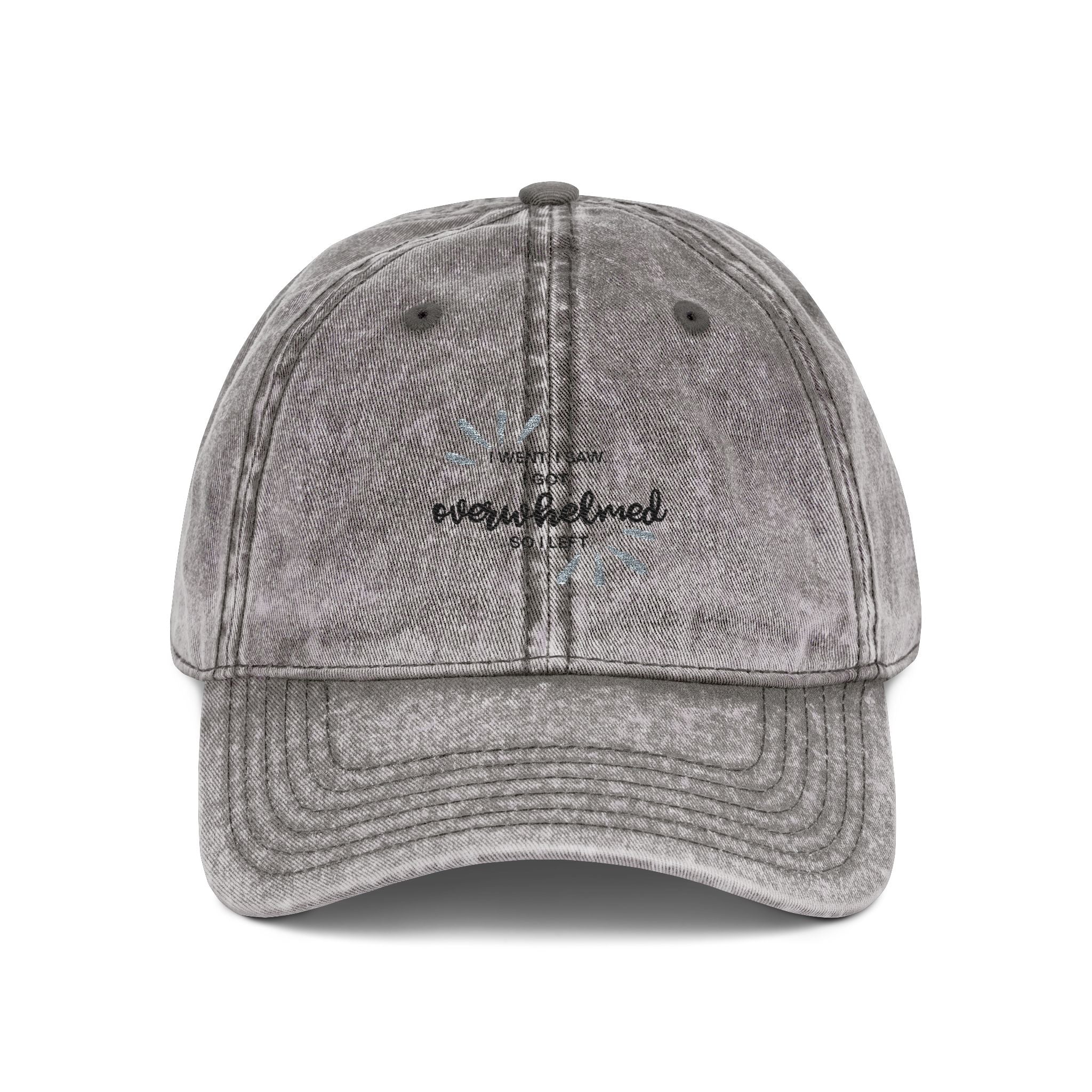 Overwhelmed Embroidered Vintage Hat