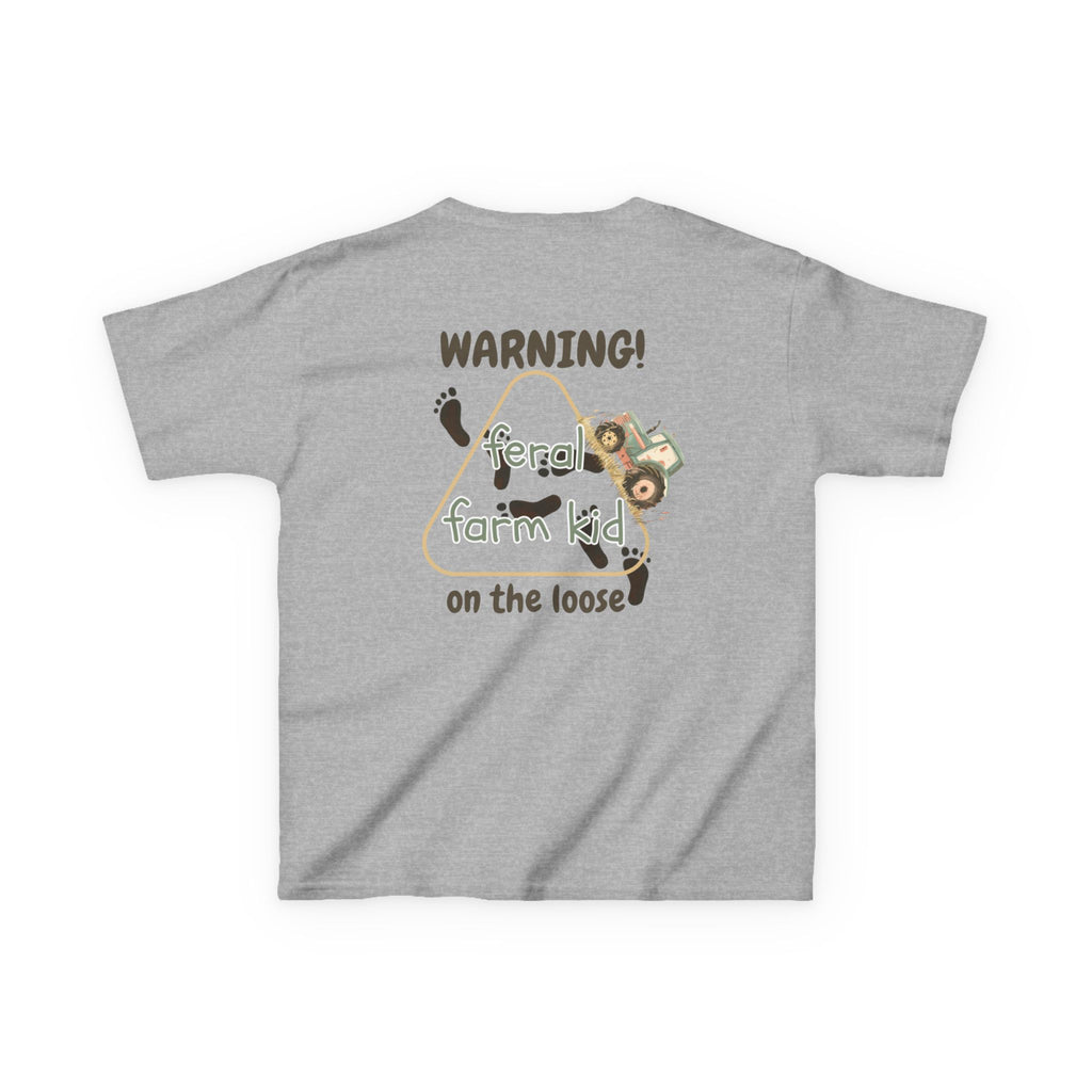 Warning Feral Farm Kid On The Loose Kids Tshirt