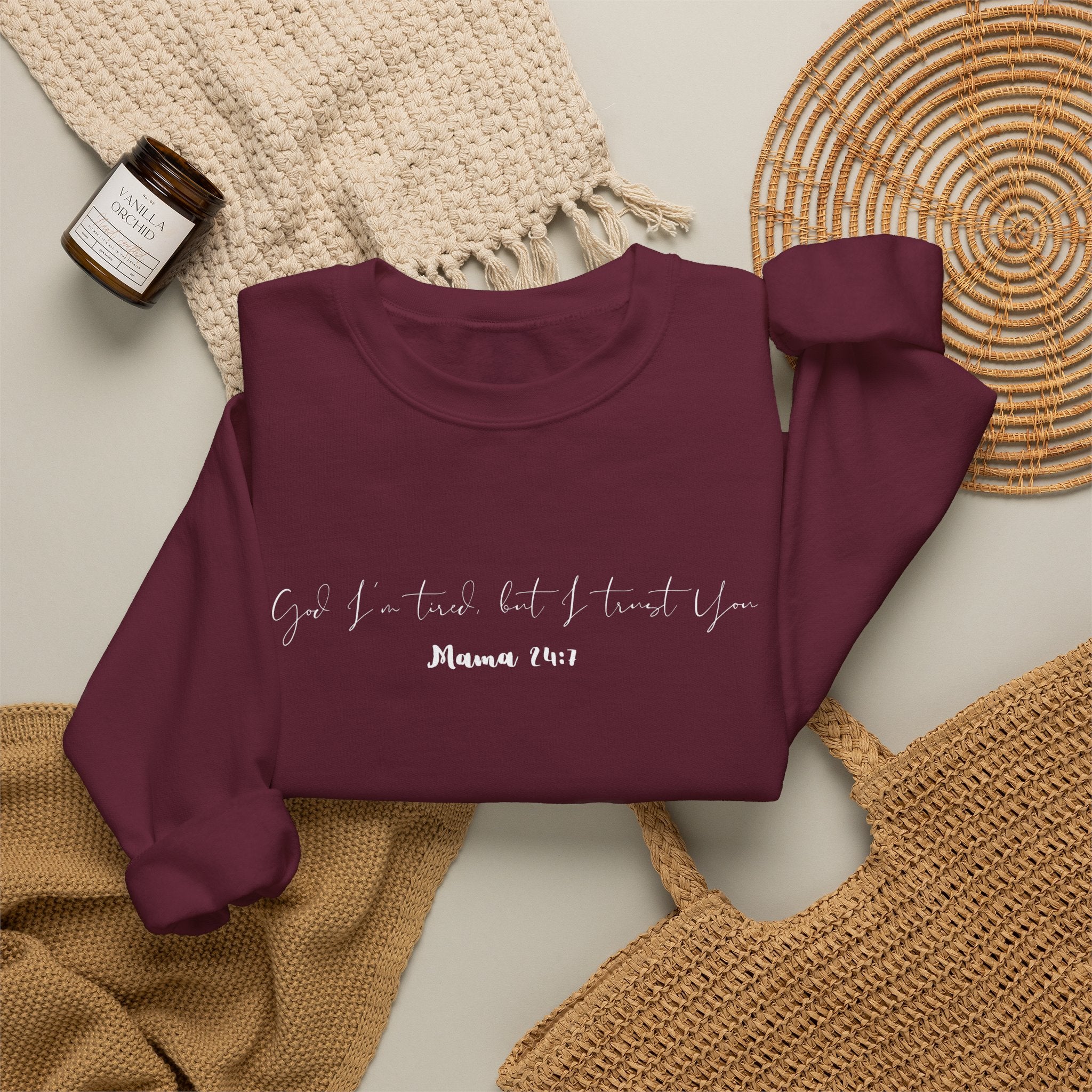 God I'm Tired But I Trust You Crewneck Sweatshirt