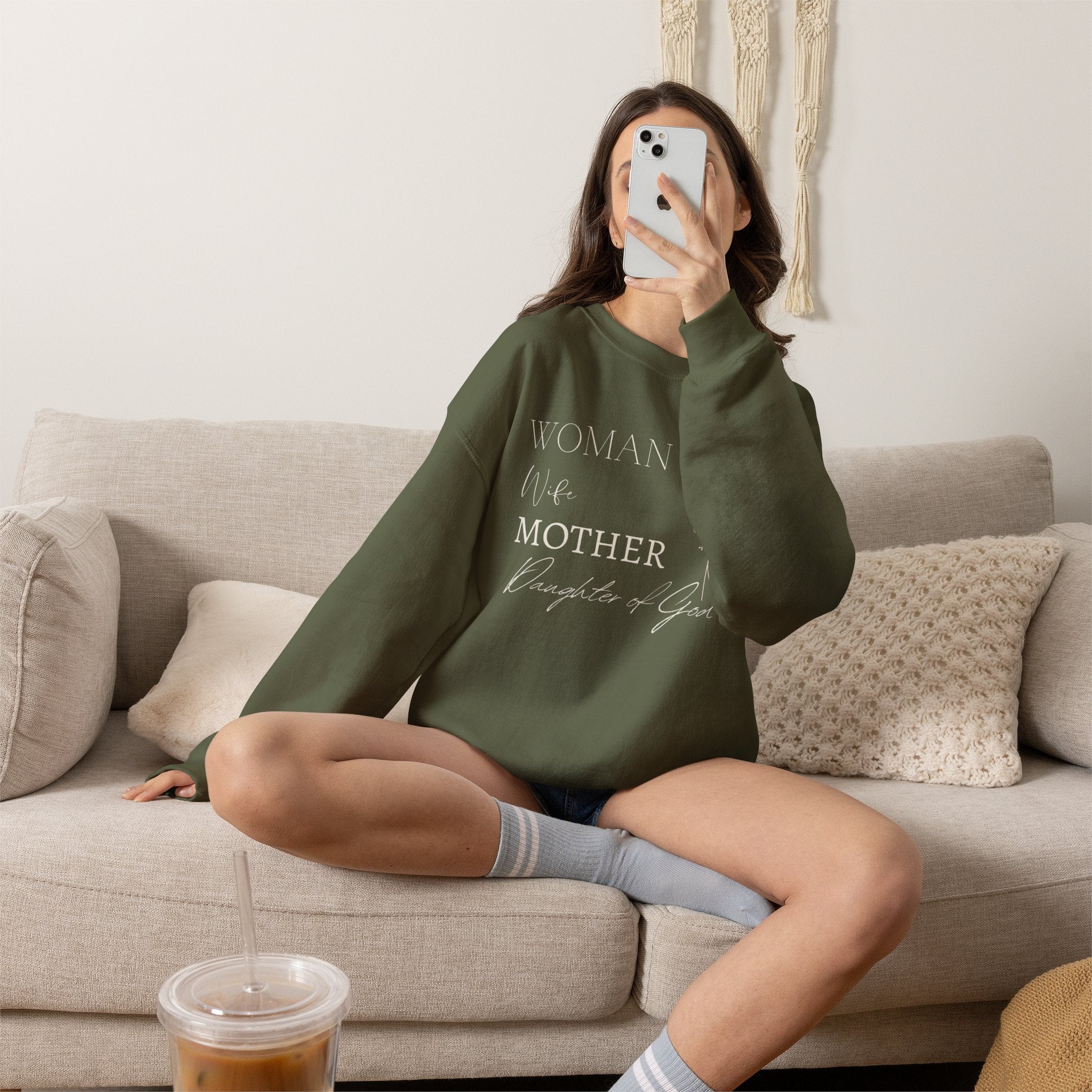 Woman, Wife, Mother, Daughter of God Crewneck Sweatshirt