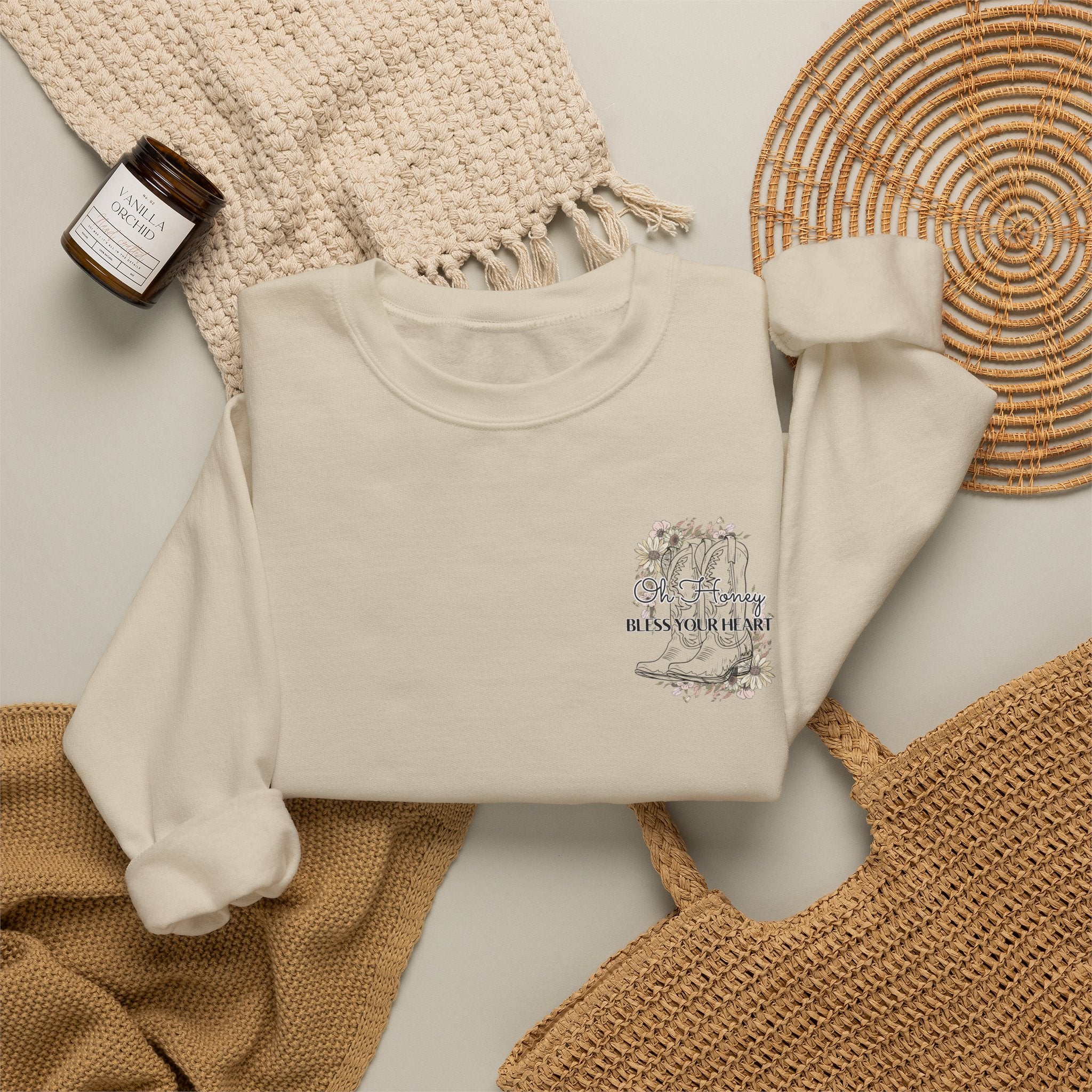 Oh Honey Bless Your Heart Womens Crewneck Sweatshirt