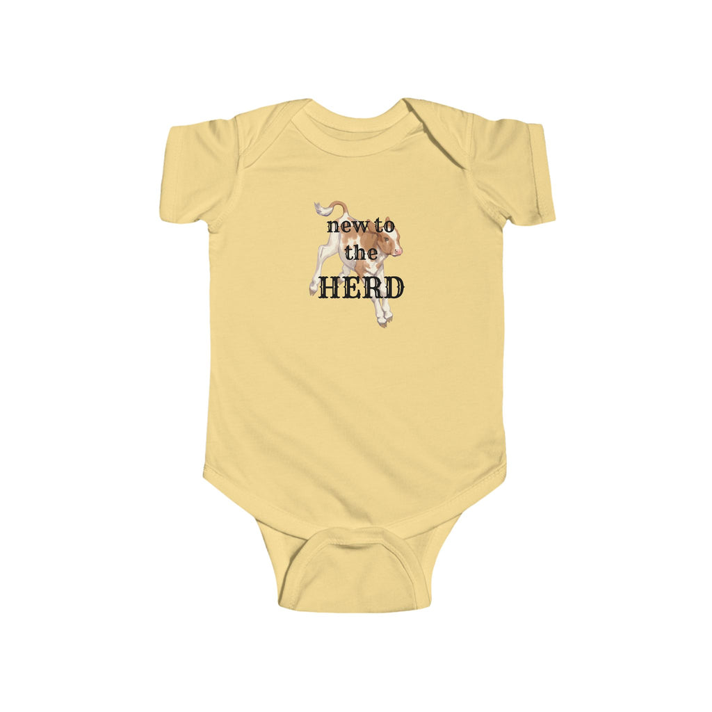 New To The Herd Cow Infant Fine Jersey Bodysuit