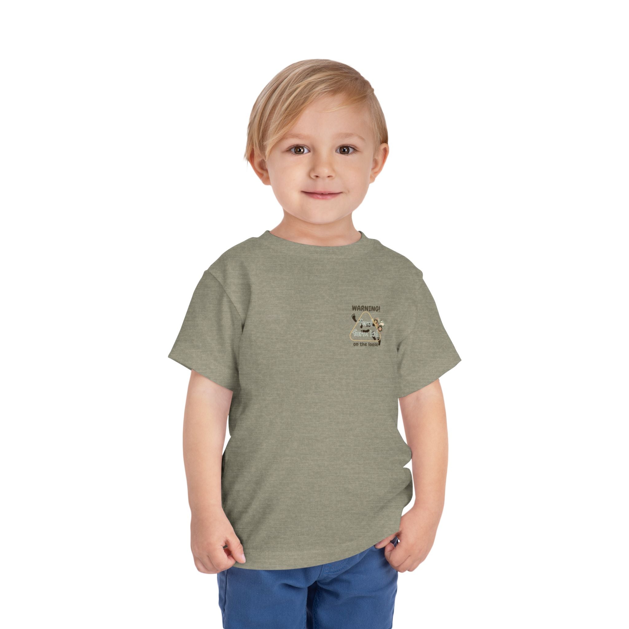 Warning Feral Farm Kid On The Loose Toddler Tshirt