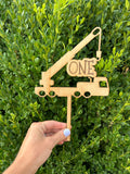Crane Truck Birthday Cake Topper