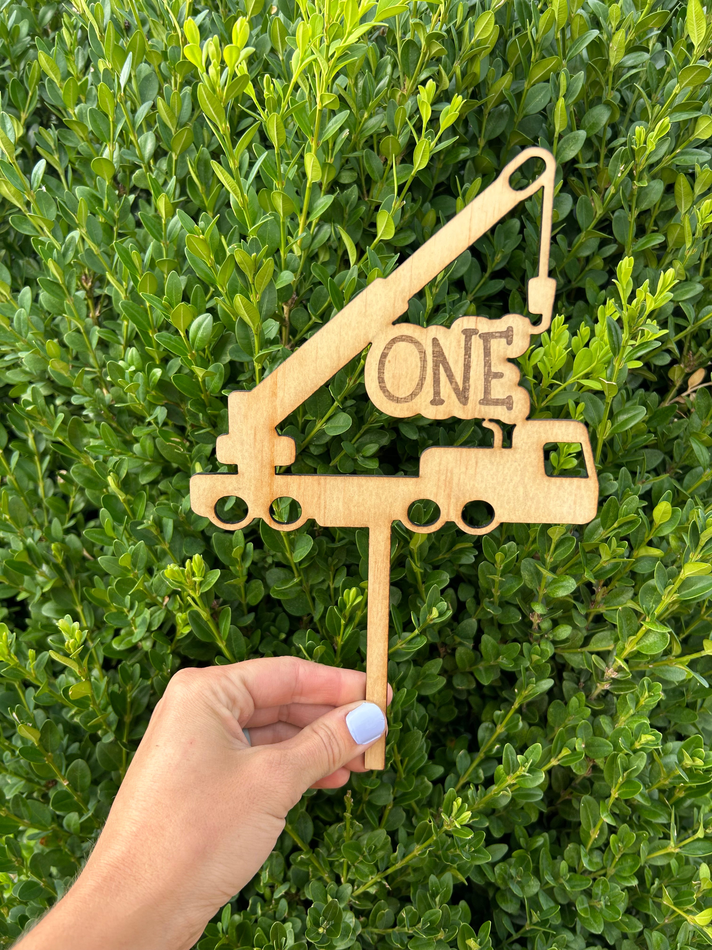 Crane Truck Birthday Cake Topper