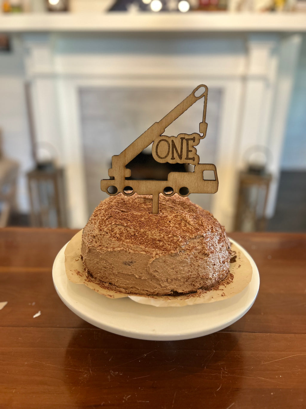 Crane Truck Birthday Cake Topper