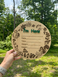 Woodland Baby Announcement Sign