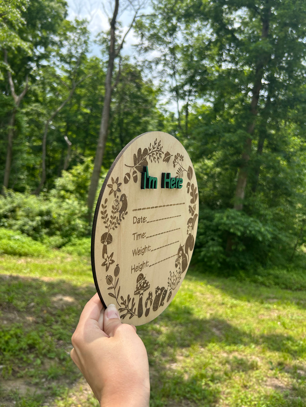 Woodland Baby Announcement Sign