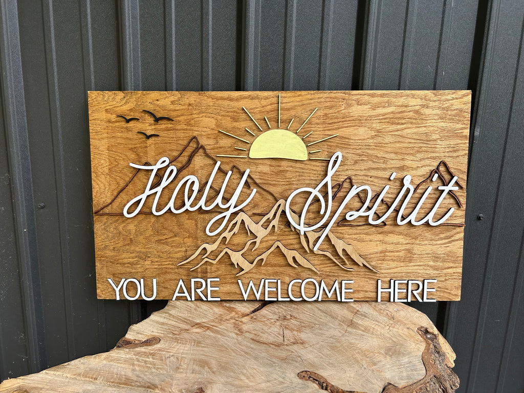 Holy Spirit You Are Welcome Here Wood Wall Art