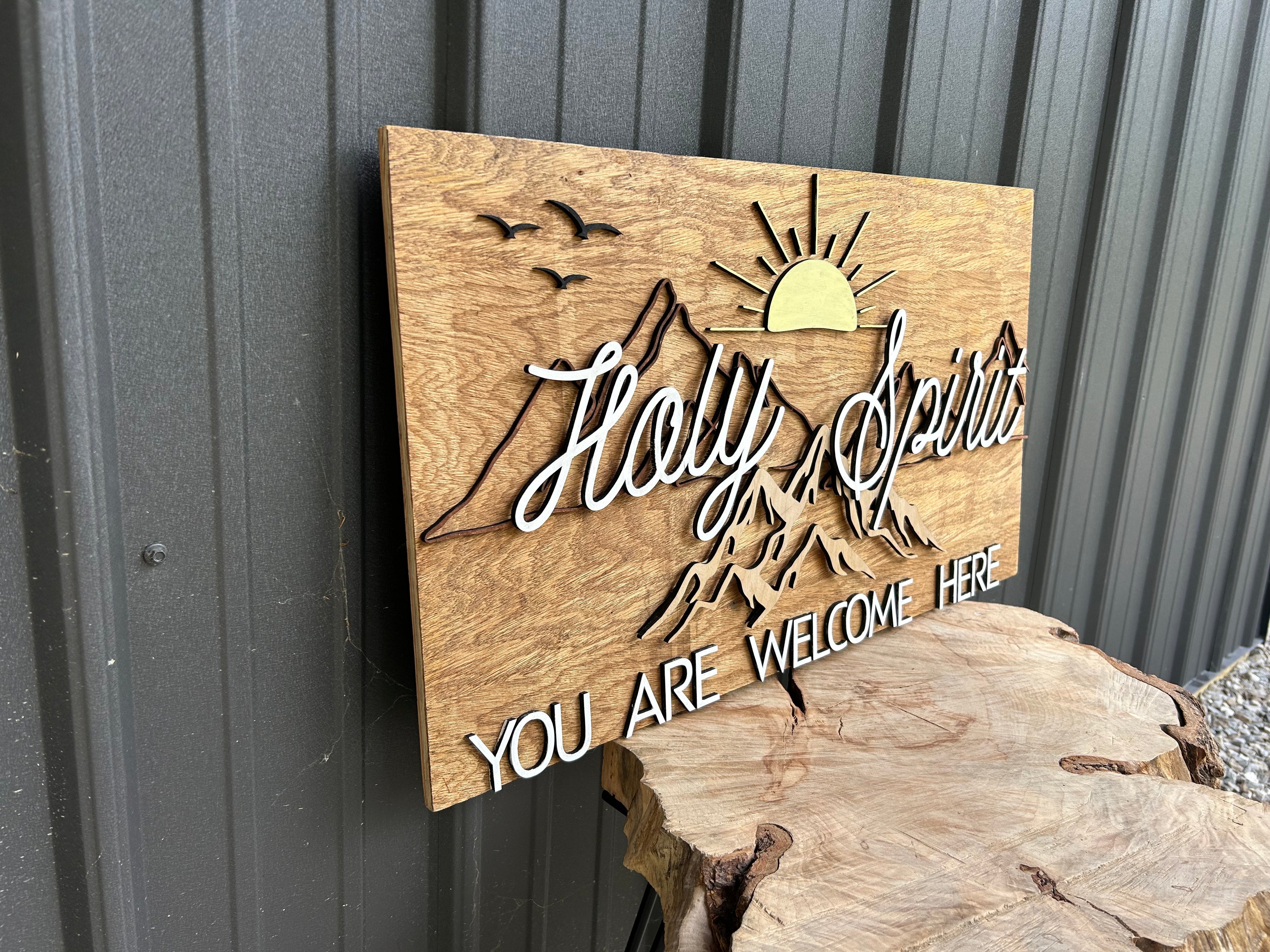 Holy Spirit You Are Welcome Here Wood Wall Art