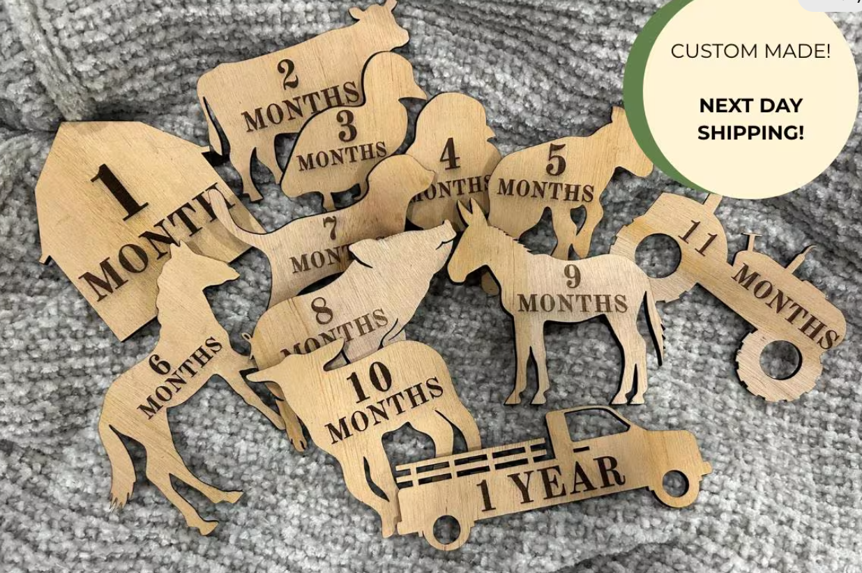 Farm Animal Baby Milestone Props