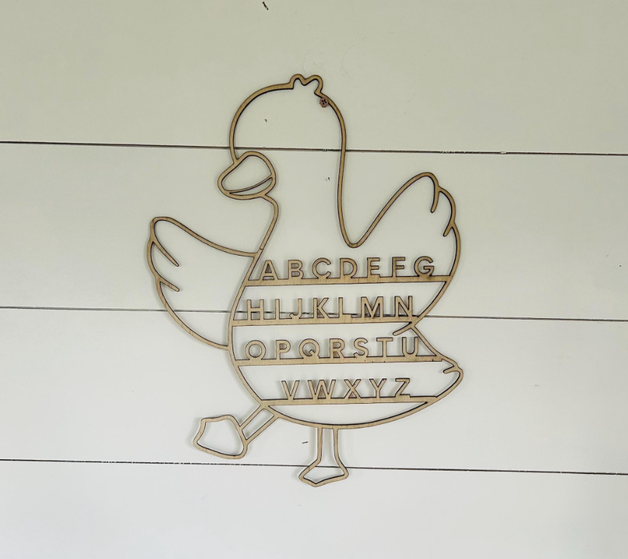 Wooden Alphabet Animal Wood Wall Art