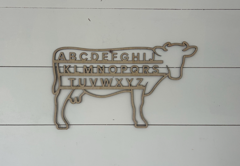Wooden Alphabet Animal Wood Wall Art