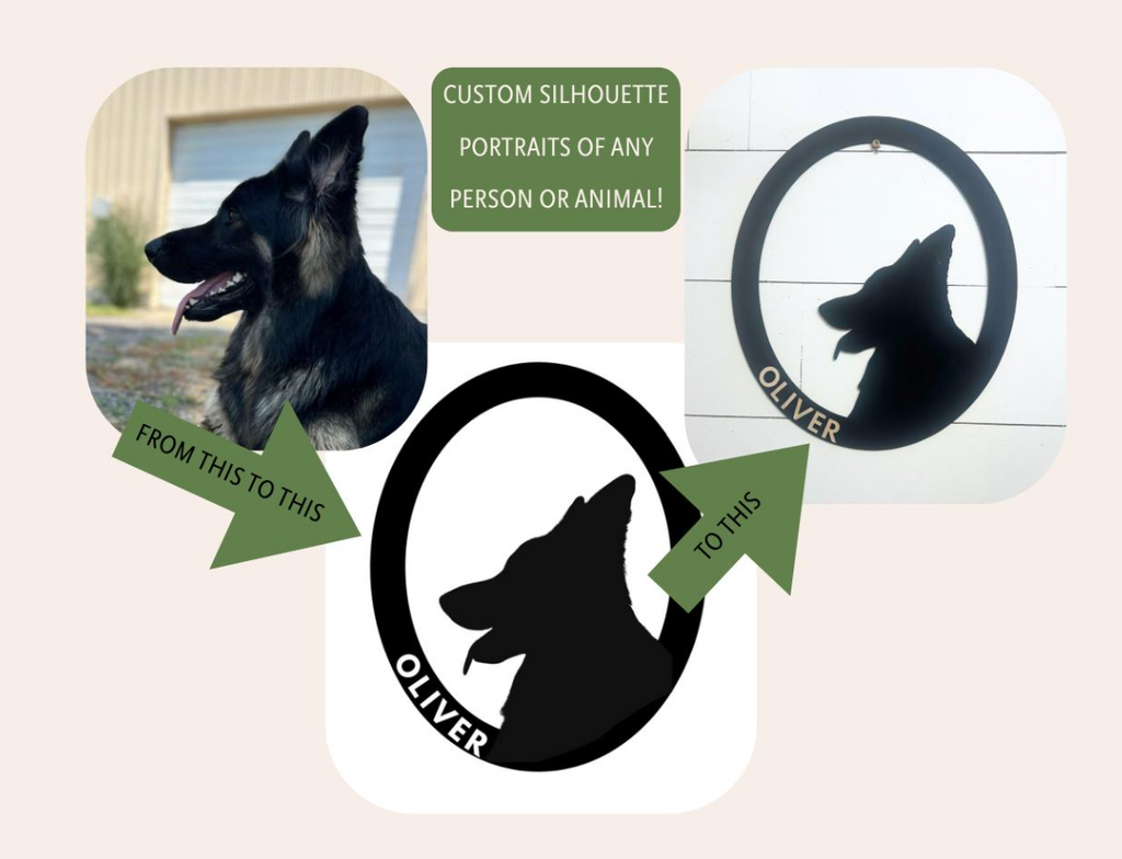 Custom Wood Silhouette Portrait | Pet & Kid Wall Art